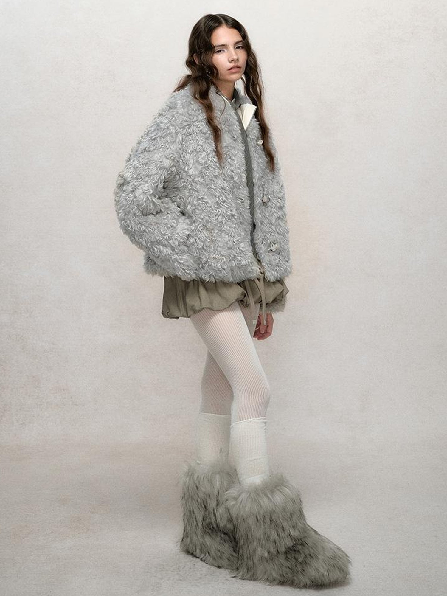 AnnoMundi Soft Wave Reversible Shearling Cropped Jacket