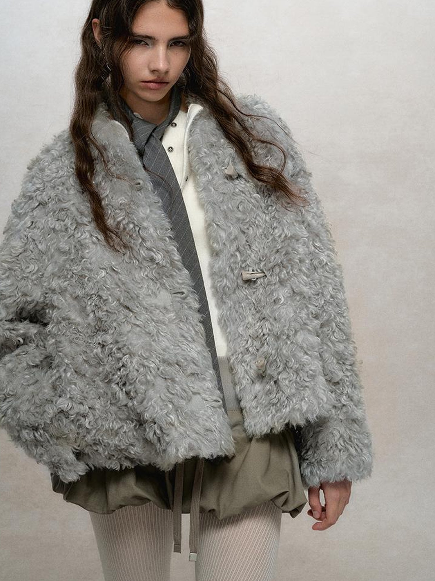 AnnoMundi Soft Wave Reversible Shearling Cropped Jacket