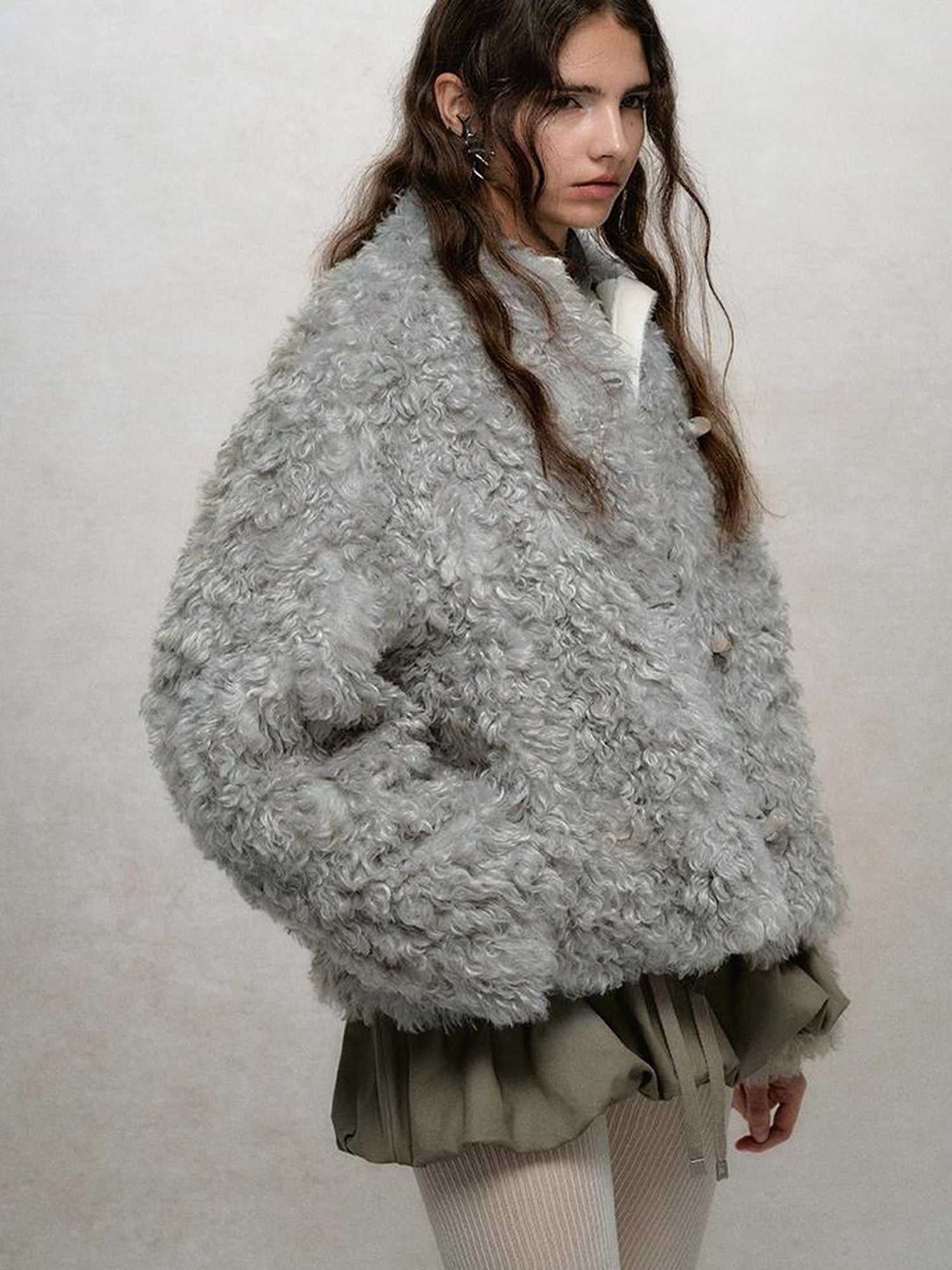 AnnoMundi Soft Wave Reversible Shearling Cropped Jacket