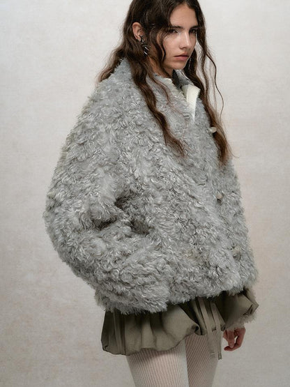AnnoMundi Soft Wave Reversible Shearling Cropped Jacket