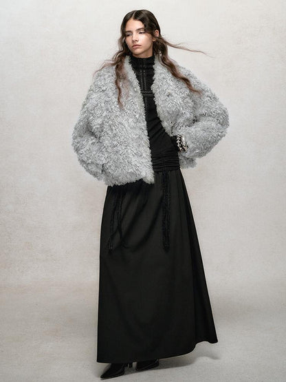 AnnoMundi Soft Wave Reversible Shearling Cropped Jacket