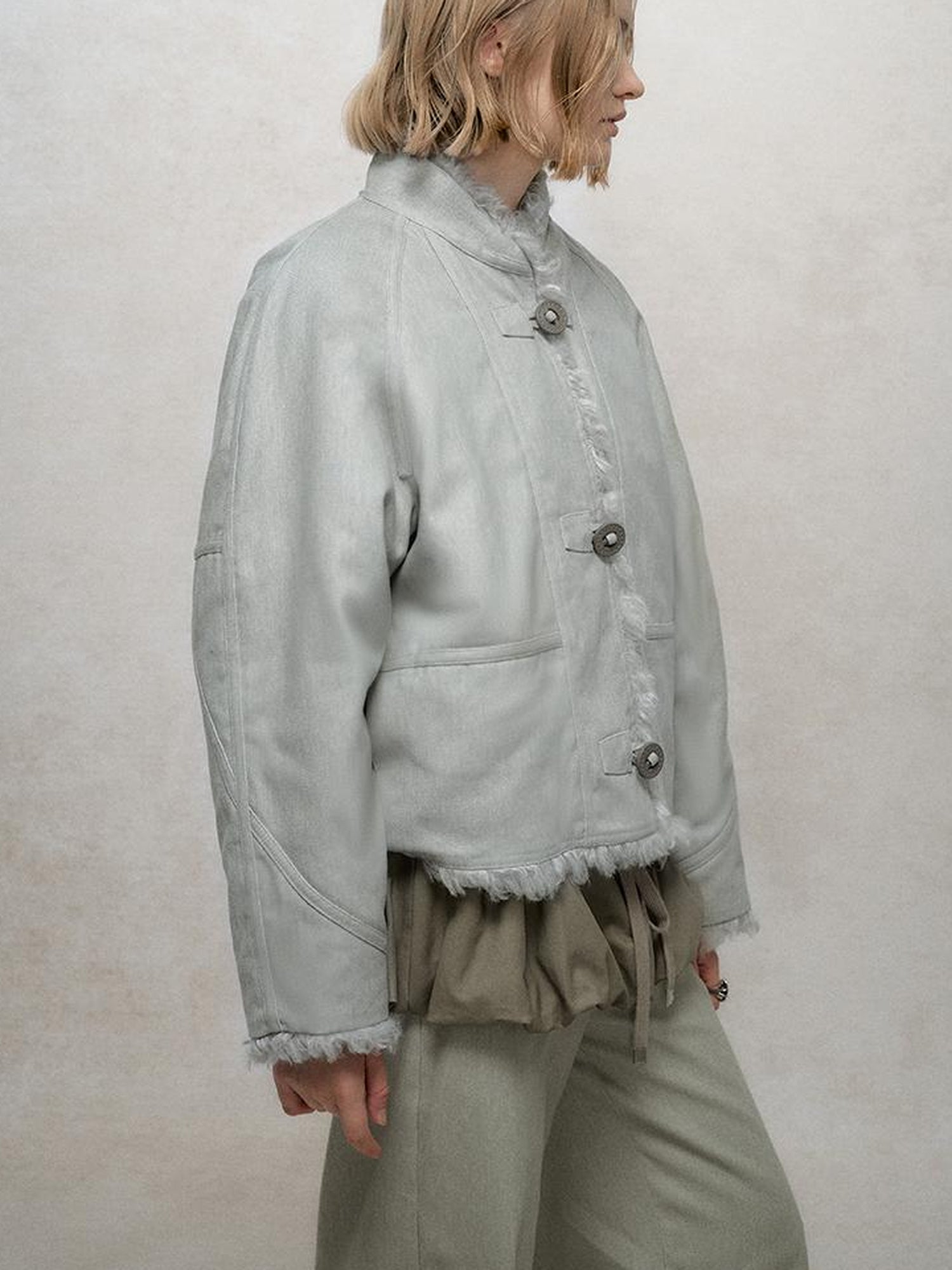 AnnoMundi Soft Wave Reversible Shearling Cropped Jacket