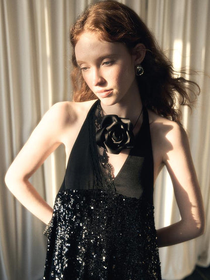 AnnoMundi Sparkle Strap Evening Gown With Flowy Layered Hem