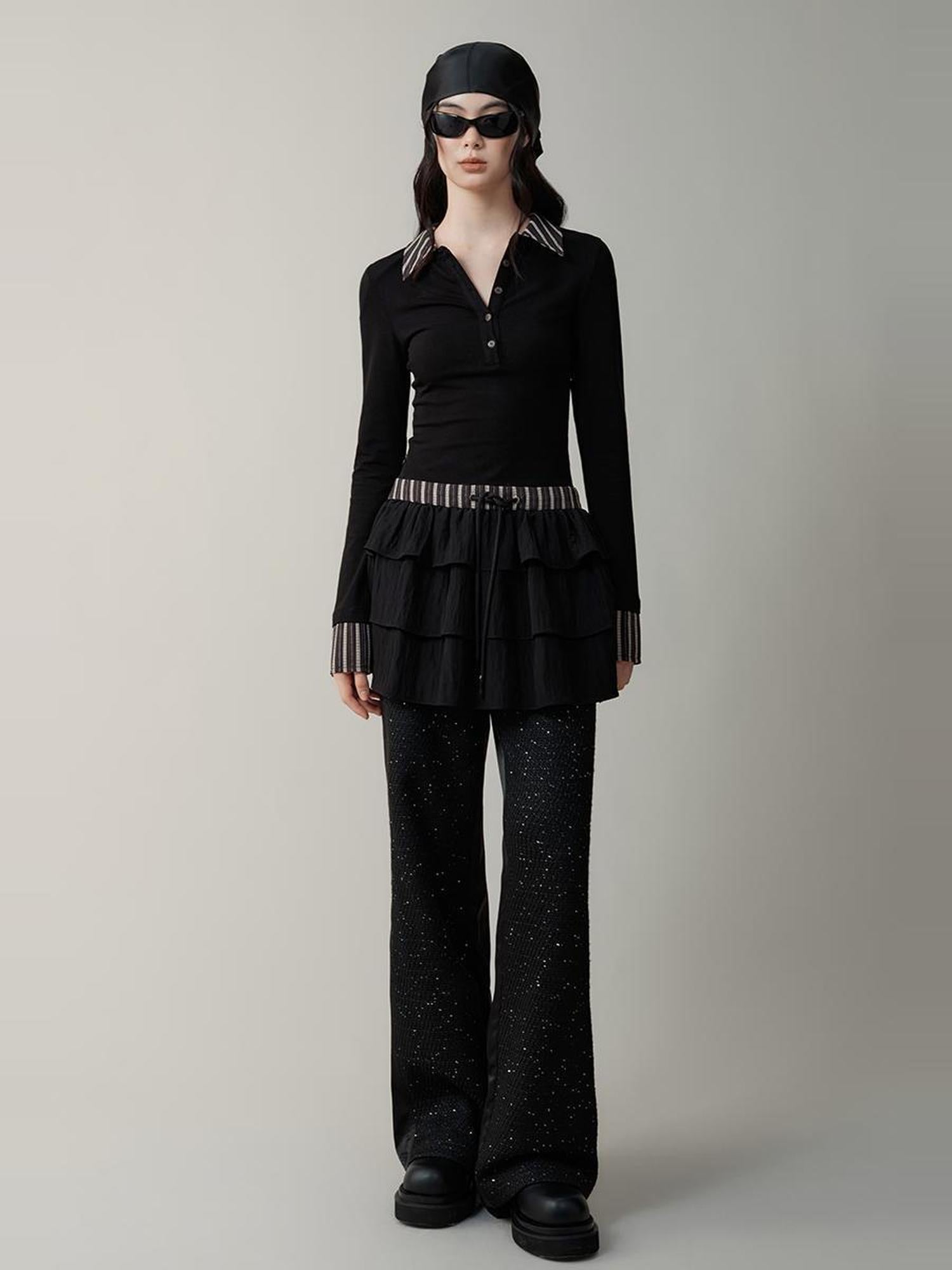 AnnoMundi Sparkle Weave Wide Leg Trousers