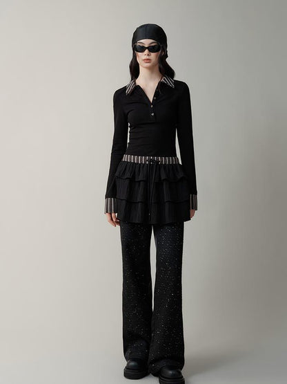 AnnoMundi Sparkle Weave Wide Leg Trousers
