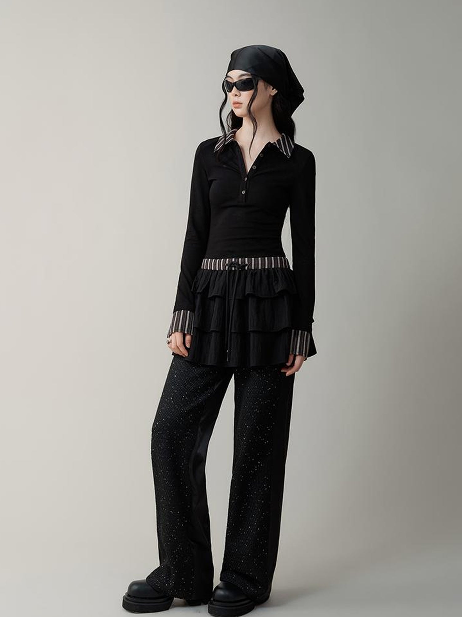 AnnoMundi Sparkle Weave Wide Leg Trousers