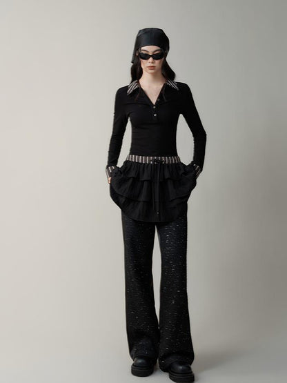 AnnoMundi Sparkle Weave Wide Leg Trousers