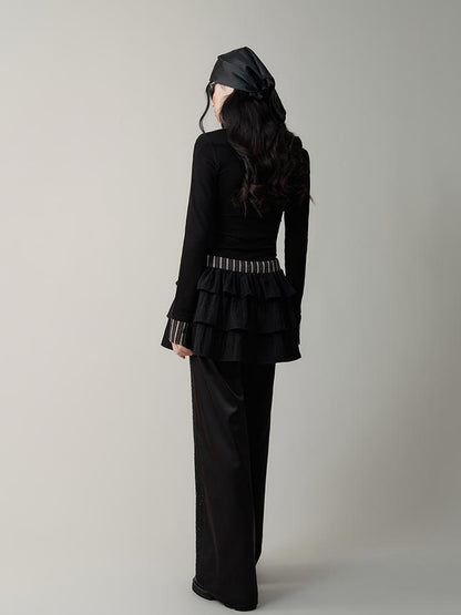 AnnoMundi Sparkle Weave Wide Leg Trousers