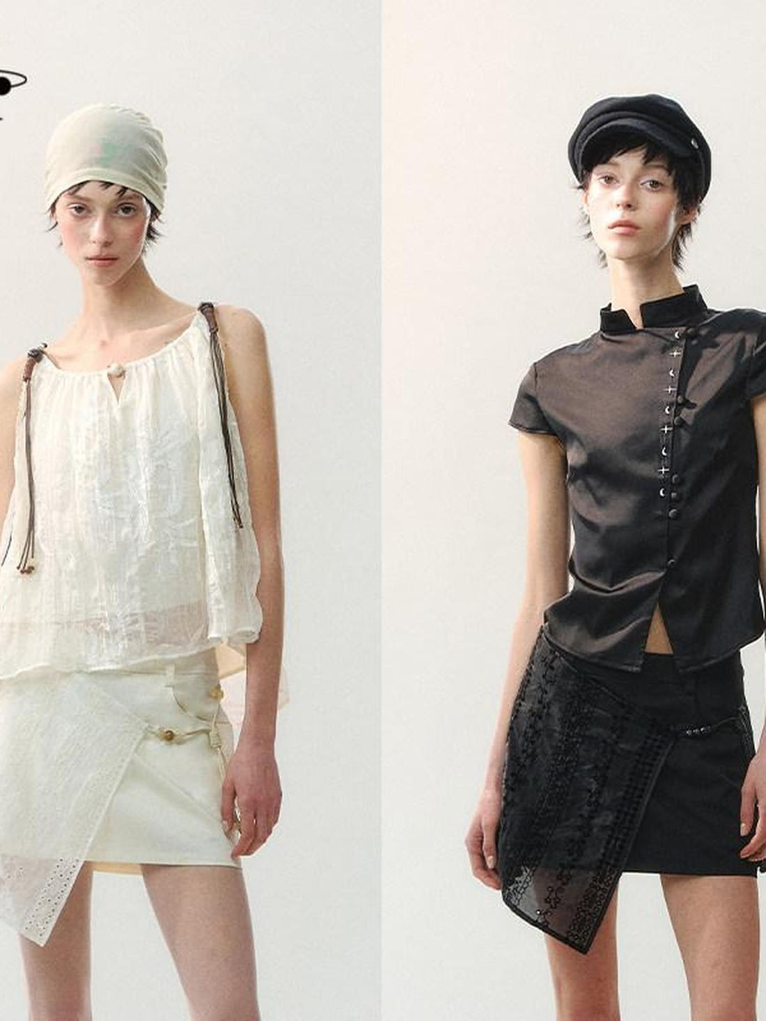 AnnoMundi Spliced Fabric Layered Hem Beaded Women&