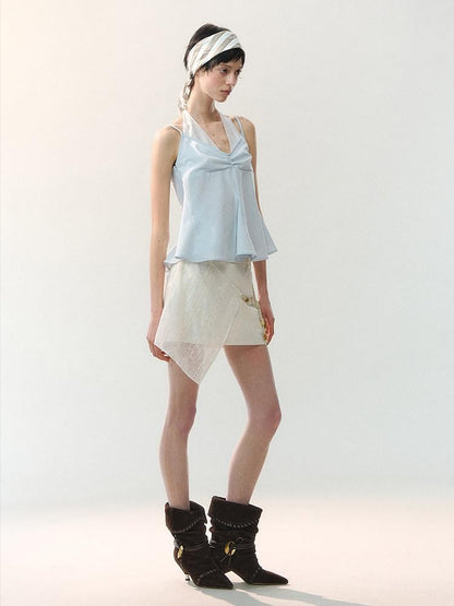 AnnoMundi Spliced Fabric Layered Hem Beaded Women&