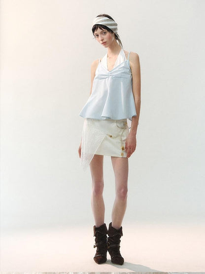 AnnoMundi Spliced Fabric Layered Hem Beaded Women&