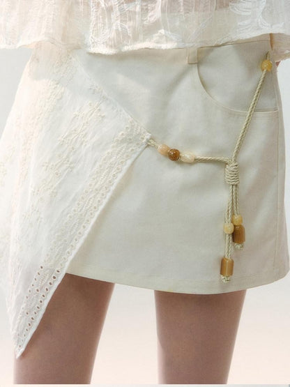 AnnoMundi Spliced Fabric Layered Hem Beaded Women&