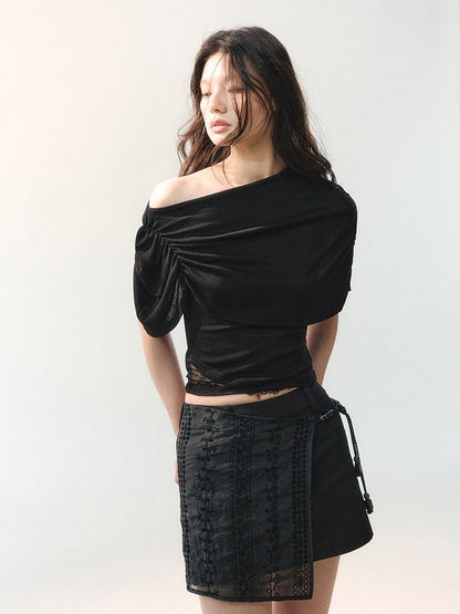 AnnoMundi Spliced Fabric Layered Hem Beaded Women&