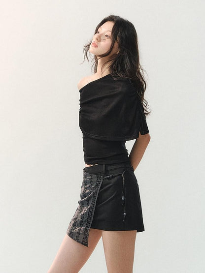 AnnoMundi Spliced Fabric Layered Hem Beaded Women&