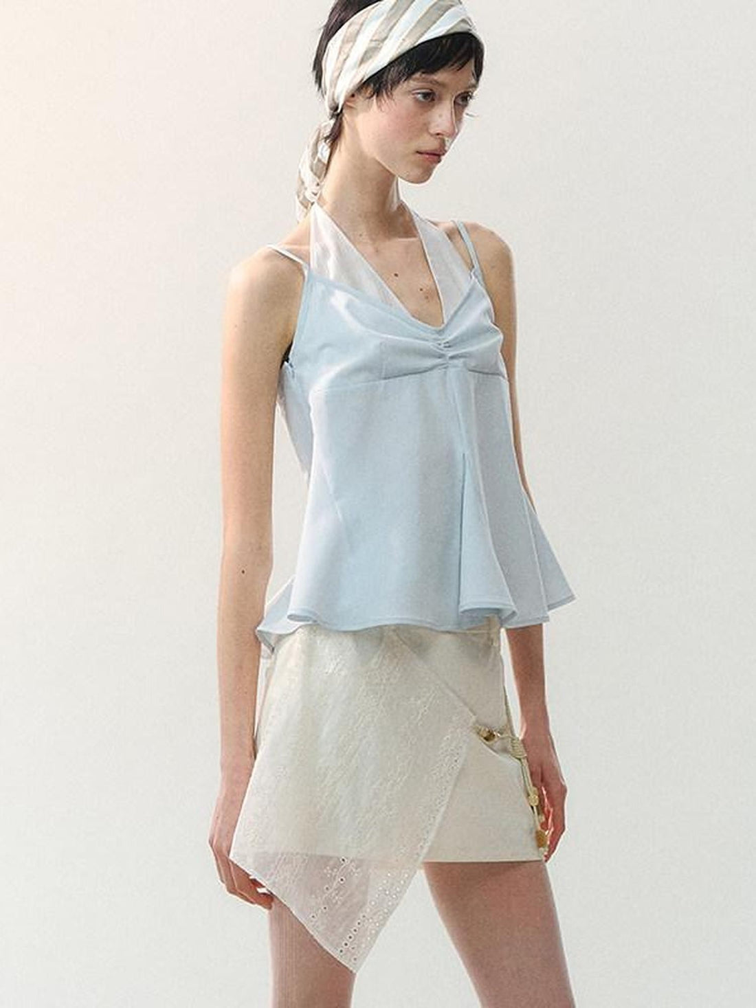 AnnoMundi Spliced Fabric Layered Hem Beaded Women&