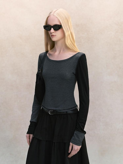 AnnoMundi Spliced Halter Slim Fit Faux Two Piece Women&