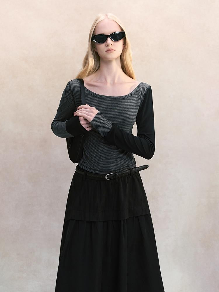 AnnoMundi Spliced Halter Slim Fit Faux Two Piece Women&