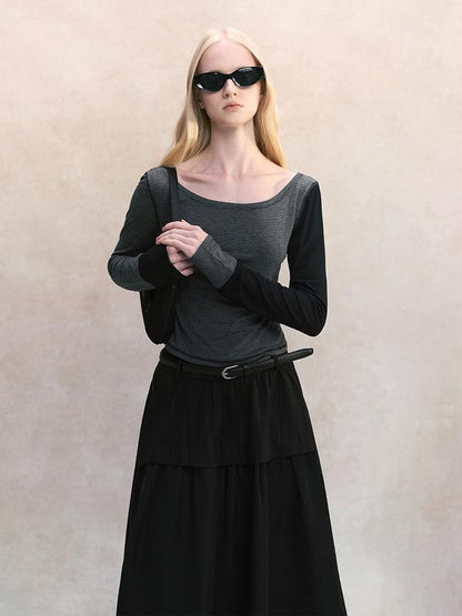 AnnoMundi Spliced Halter Slim Fit Faux Two Piece Women&