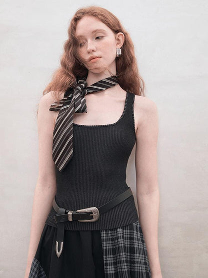 AnnoMundi Square Neck Ribbed Tank Top
