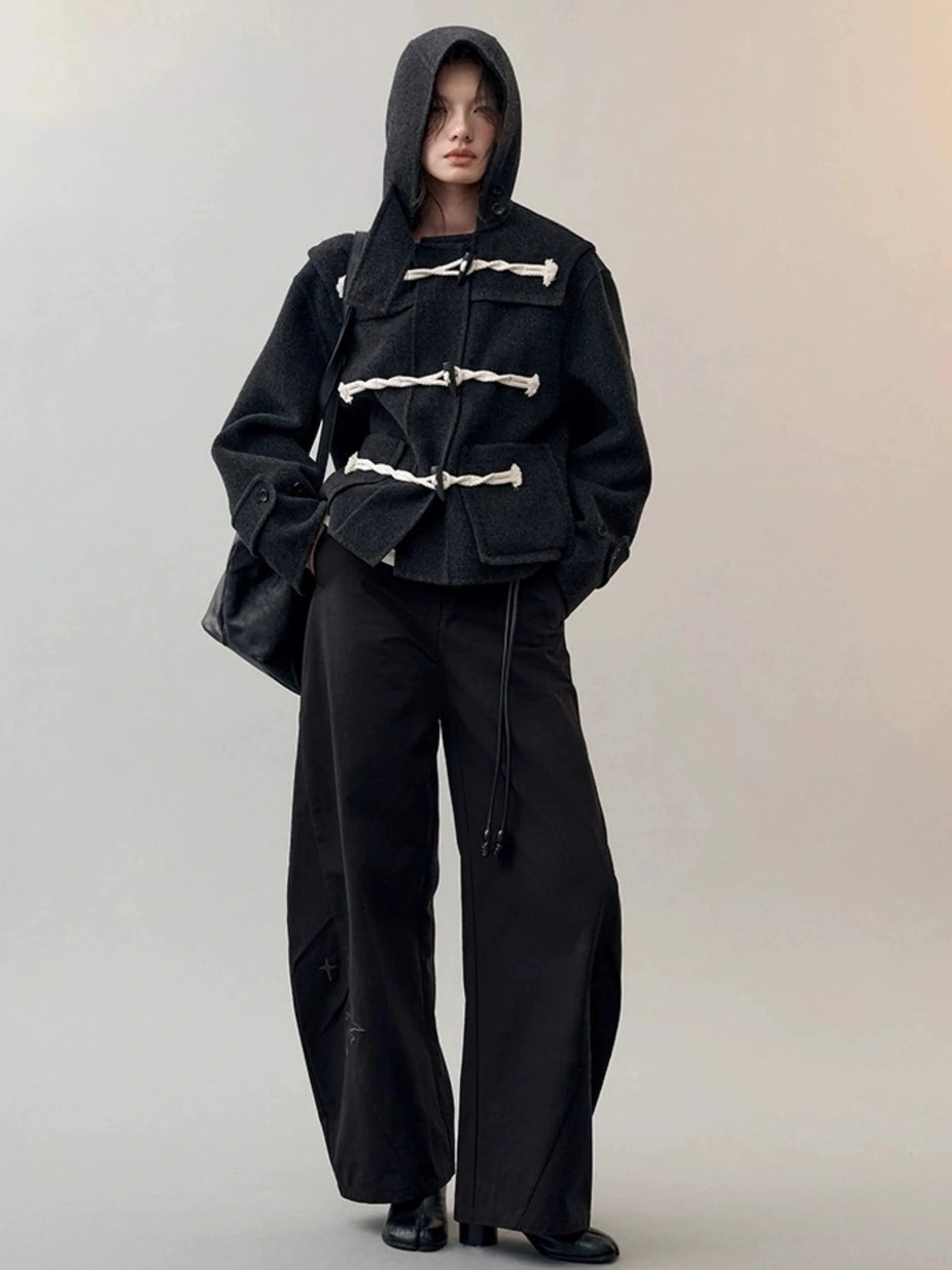 AnnoMundi Star Bird Embroidered Loose Fit Cotton Pants Pants