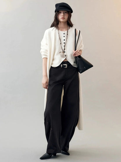 AnnoMundi Star Bird Embroidered Loose Fit Cotton Pants Pants