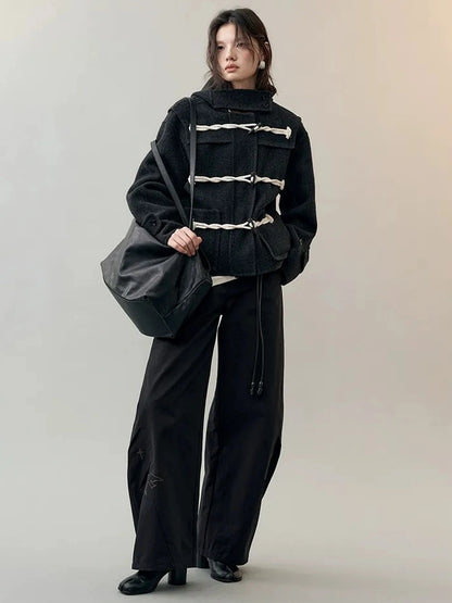 AnnoMundi Star Bird Embroidered Loose Fit Cotton Pants Pants