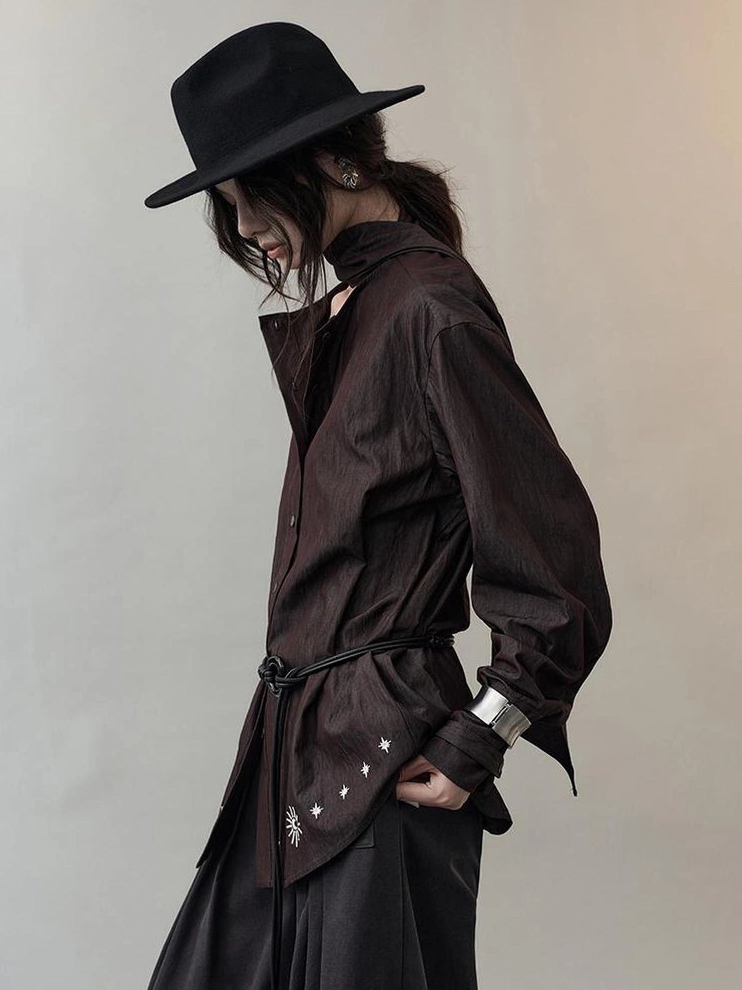 AnnoMundi Starry Embroidered Oversized Shirt Shirts