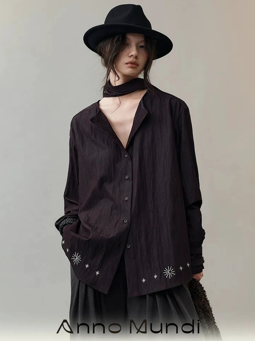 AnnoMundi Starry Embroidered Oversized Shirt Shirts