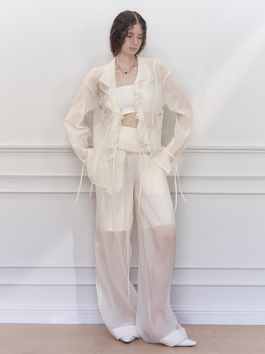 AnnoMundi Stellar Embroidered Sheer Sunshield Blouse