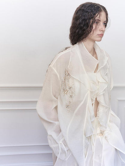 AnnoMundi Stellar Embroidered Sheer Sunshield Blouse