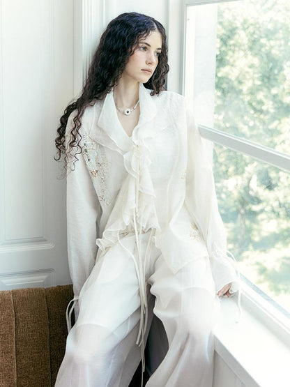 AnnoMundi Stellar Embroidered Sheer Sunshield Blouse