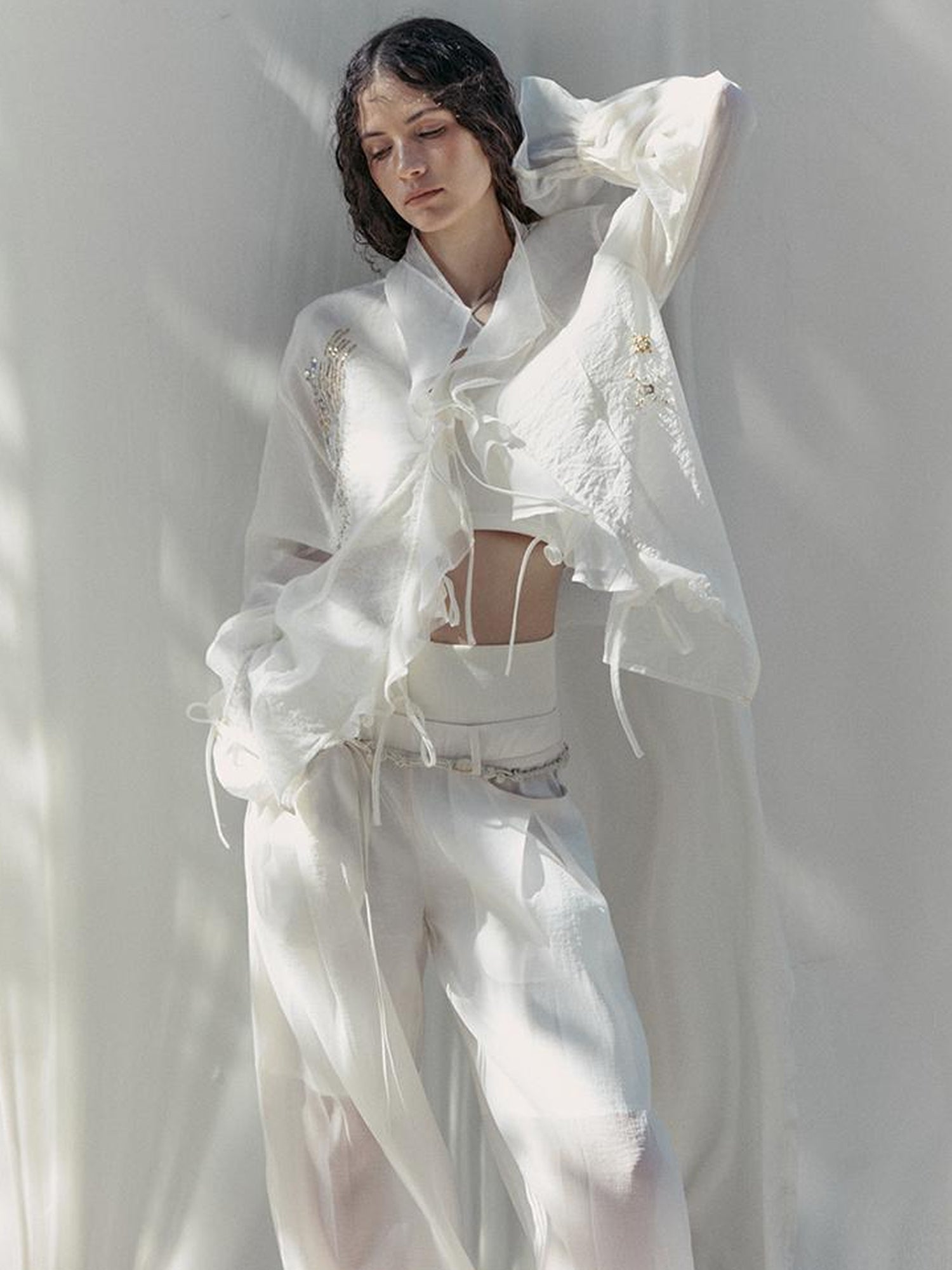 AnnoMundi Stellar Embroidered Sheer Sunshield Blouse