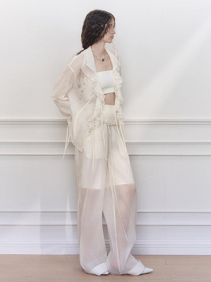 AnnoMundi Stellar Embroidered Sheer Sunshield Blouse