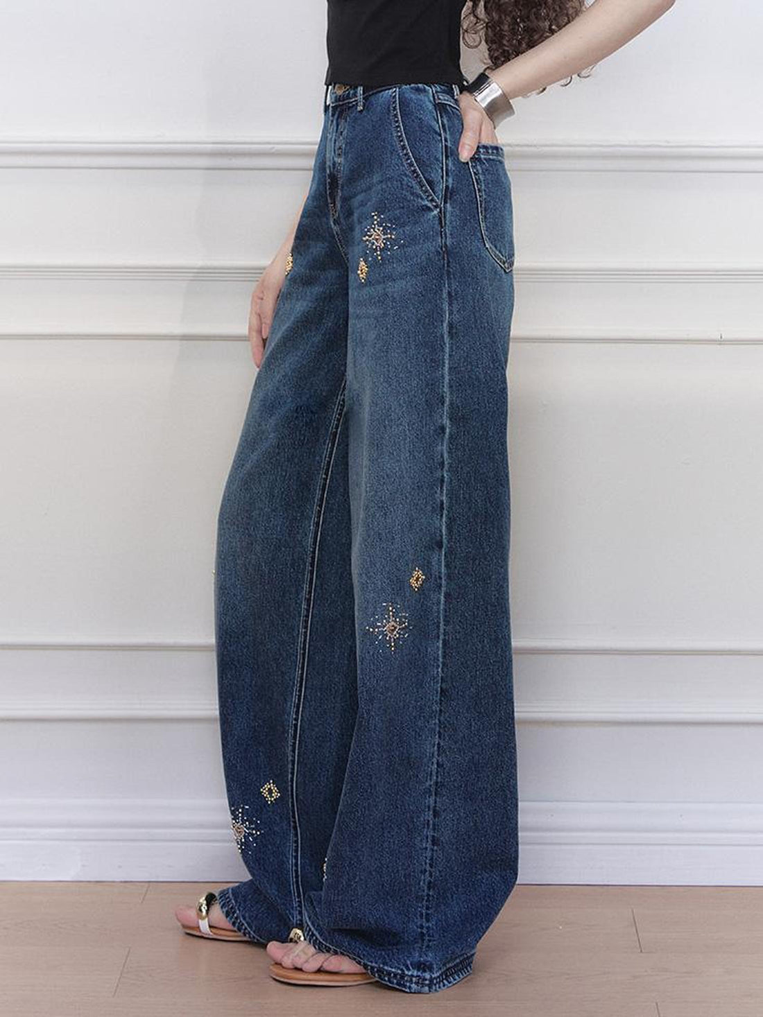 AnnoMundi Stellar Wash Embroidered Denim Trousers