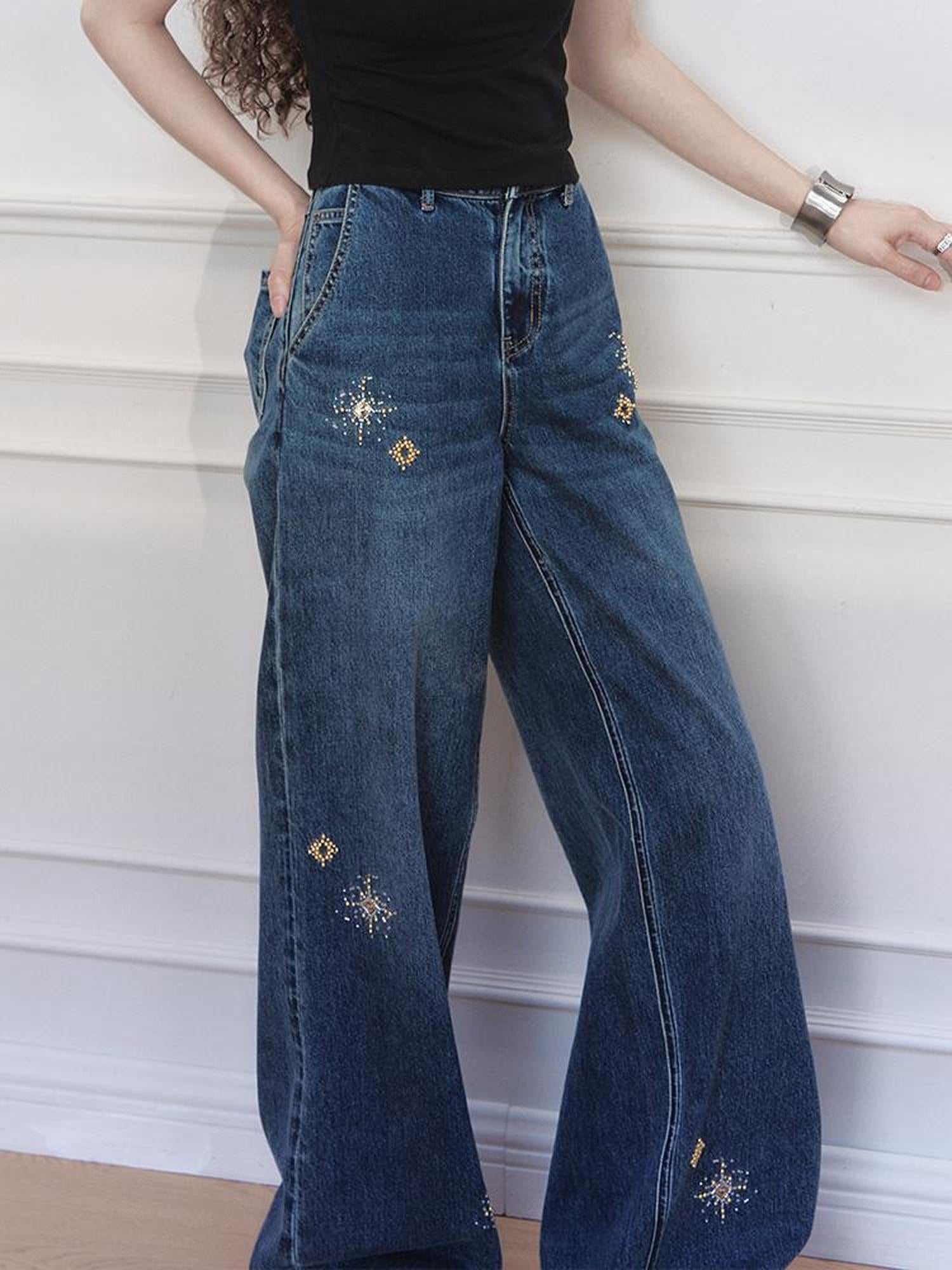 AnnoMundi Stellar Wash Embroidered Denim Trousers