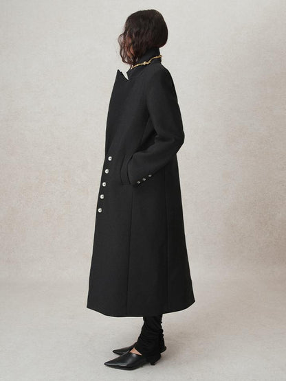 AnnoMundi Straight Cut Longline Blazer With Fringe Brooch
