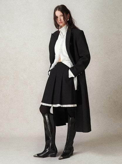 AnnoMundi Straight Cut Longline Blazer With Fringe Brooch