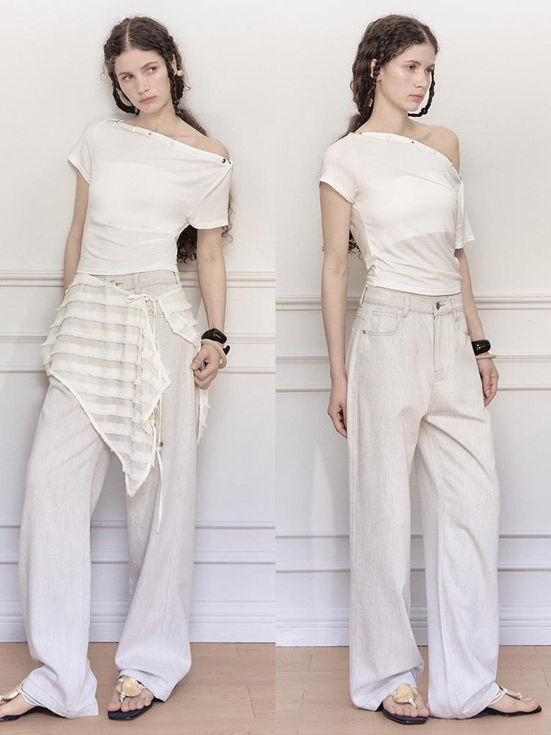 AnnoMundi Straight Denim With Detachable Beaded Fringe