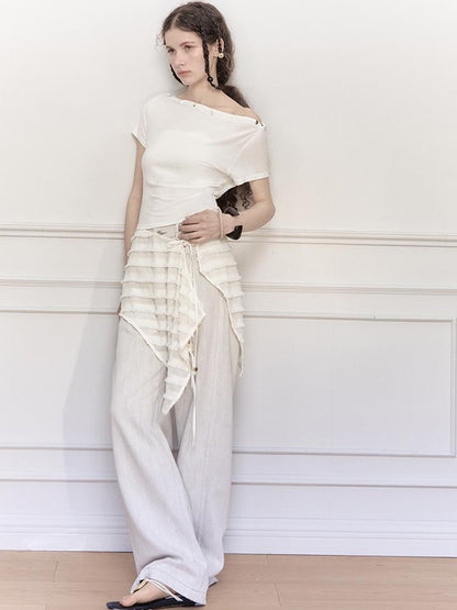 AnnoMundi Straight Denim With Detachable Beaded Fringe