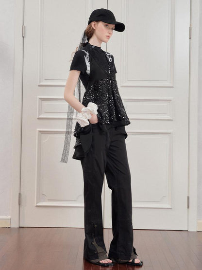 AnnoMundi Straight Leg Cargo Pants With Dual Waist
