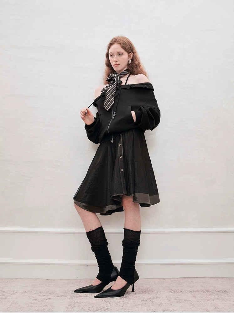 AnnoMundi Strappy Cropped Halter Neck Regular Fit Women Solid Black White Tank Tops