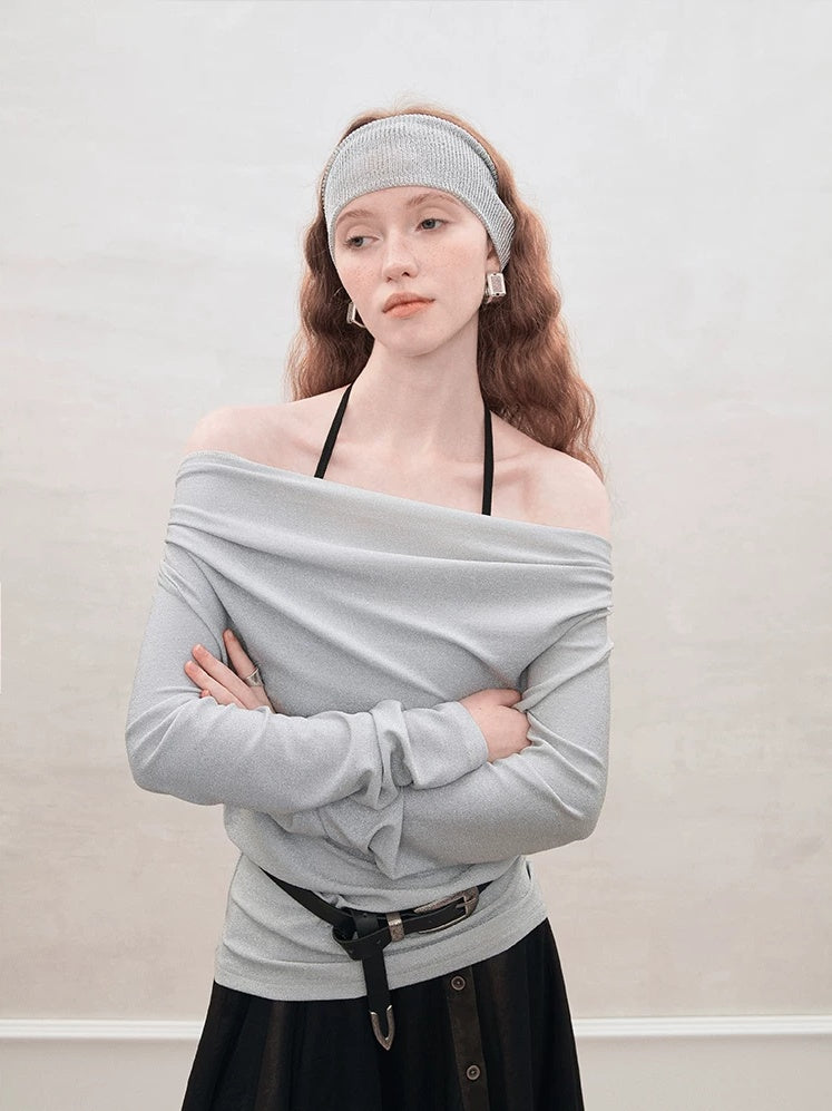 AnnoMundi Strappy Cropped Halter Neck Regular Fit Women Solid Black White Tank Tops