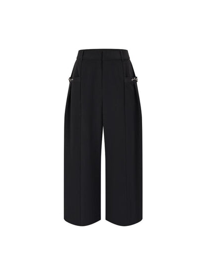 AnnoMundi Streamlined Metallic Rose Pleated Culottes