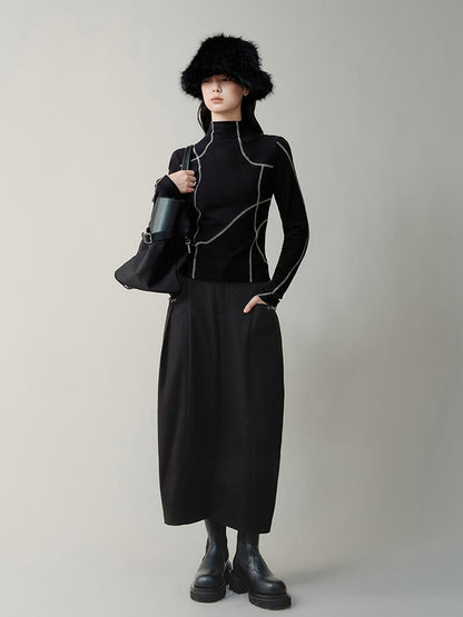 AnnoMundi Streamlined Metallic Rose Pleated Culottes