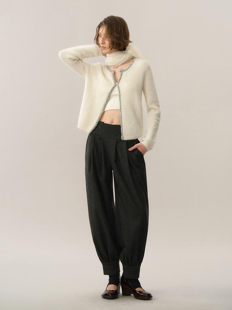 AnnoMundi Striped Balloon Cuff Wool Blend Women&