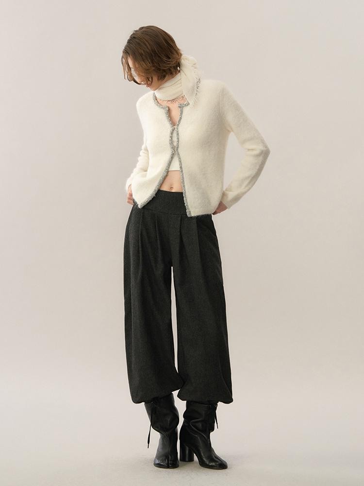 AnnoMundi Striped Balloon Cuff Wool Blend Women&