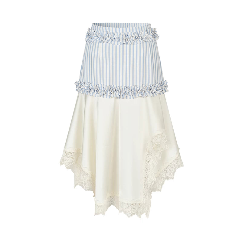 AnnoMundi_Striped_Lace_Hem_Asymmetrical_White_Maxi_Skirt_MISSTT