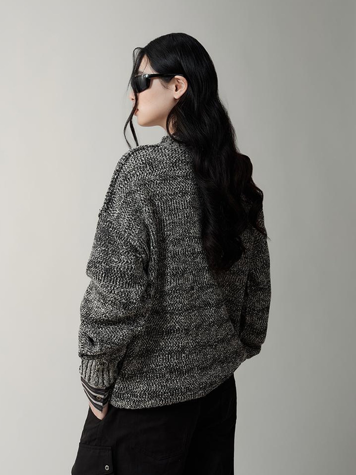 AnnoMundi Striped Relaxed Fit Round Neck Sweater