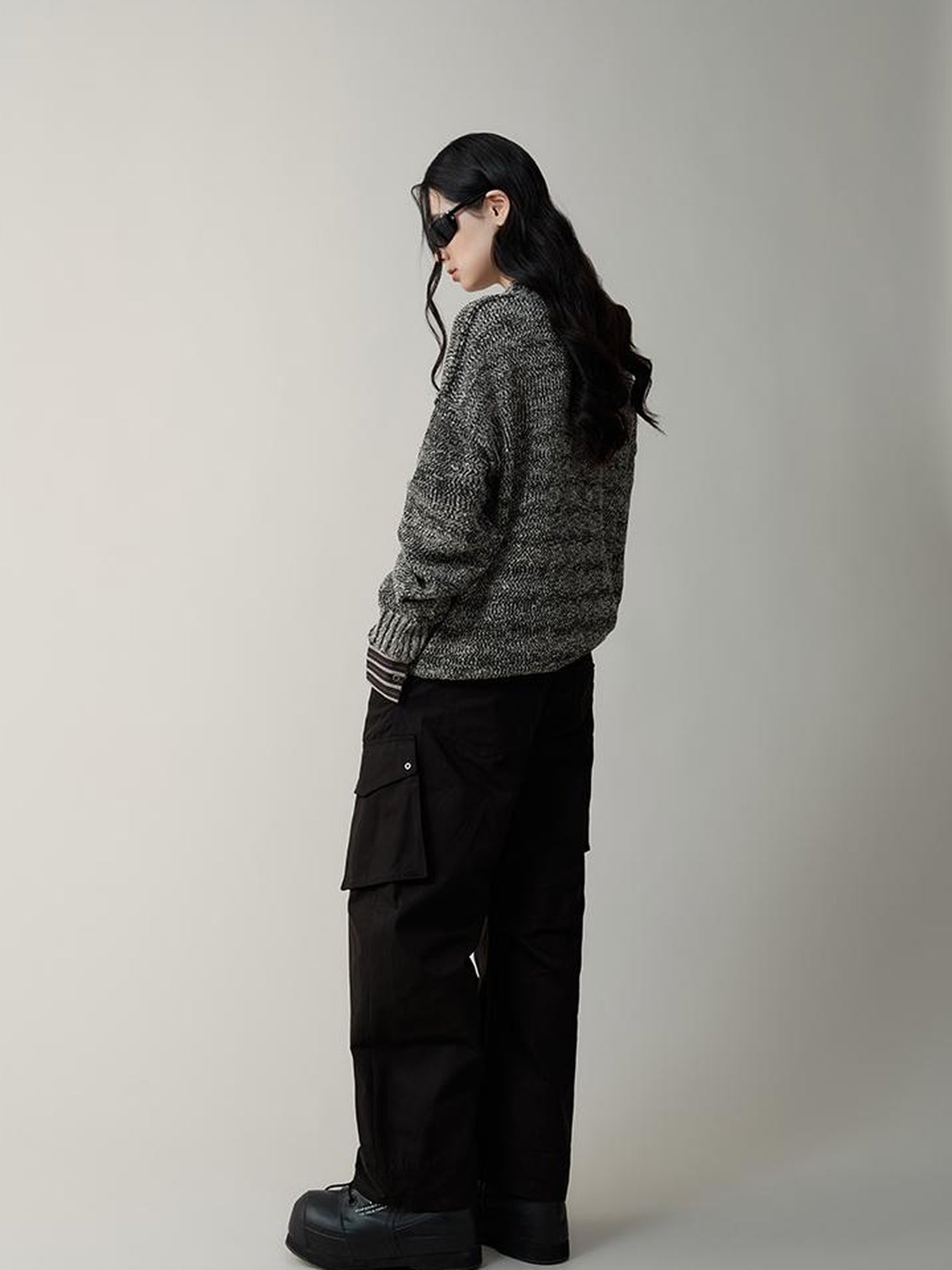 AnnoMundi Striped Relaxed Fit Round Neck Sweater