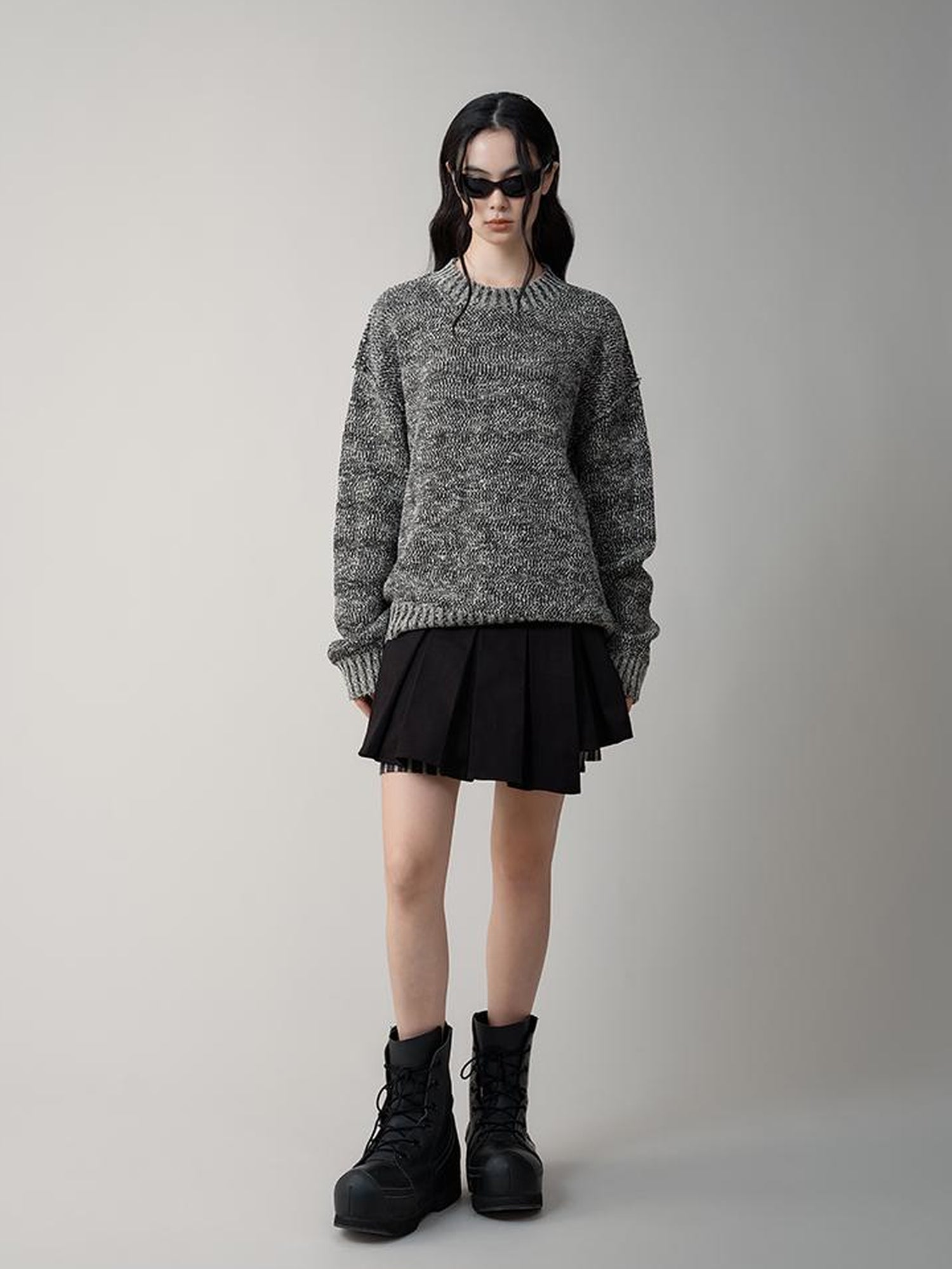 AnnoMundi Striped Relaxed Fit Round Neck Sweater